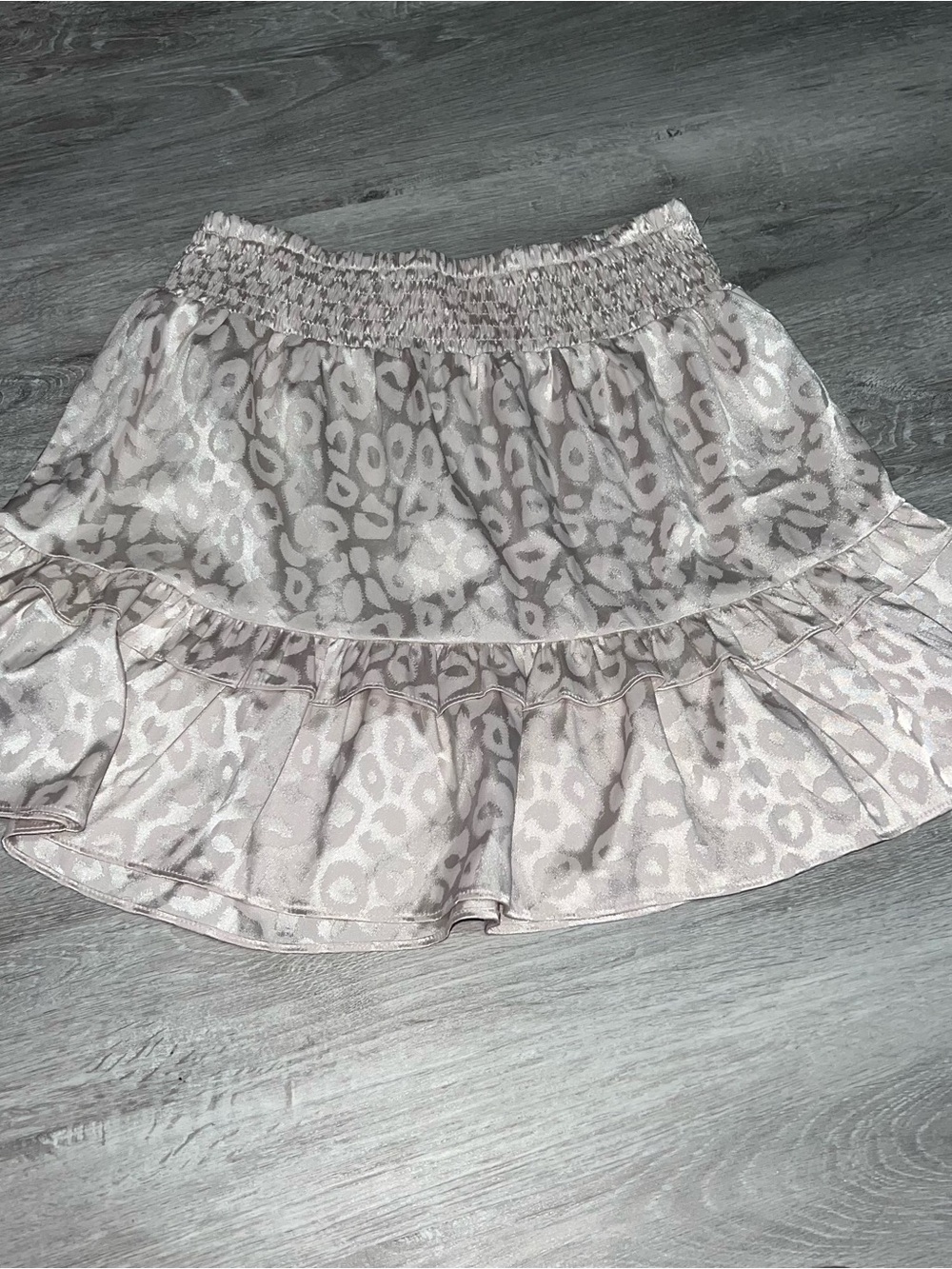 Krush Light Pink Animal Print Ruffle Mini Skirt